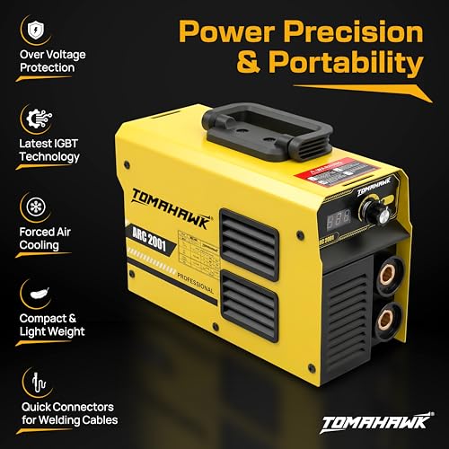 Image of Tomahawk ARC-2001 200A Inverter ARC Welding Machine | Portable 2.9kg | 60% Duty Cycle | 72V Open Circuit | Runs up to 4.0mm Rod | Single Phase 230V | IGBT Hot Start & Anti-Stick | Complete Kit