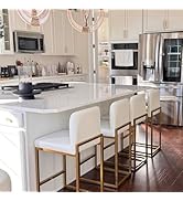 MAISON ARTS Bar Stools Set of 4, Counter Height 24" Bar Stool Pu Leather Kitchen Modern Barstools...