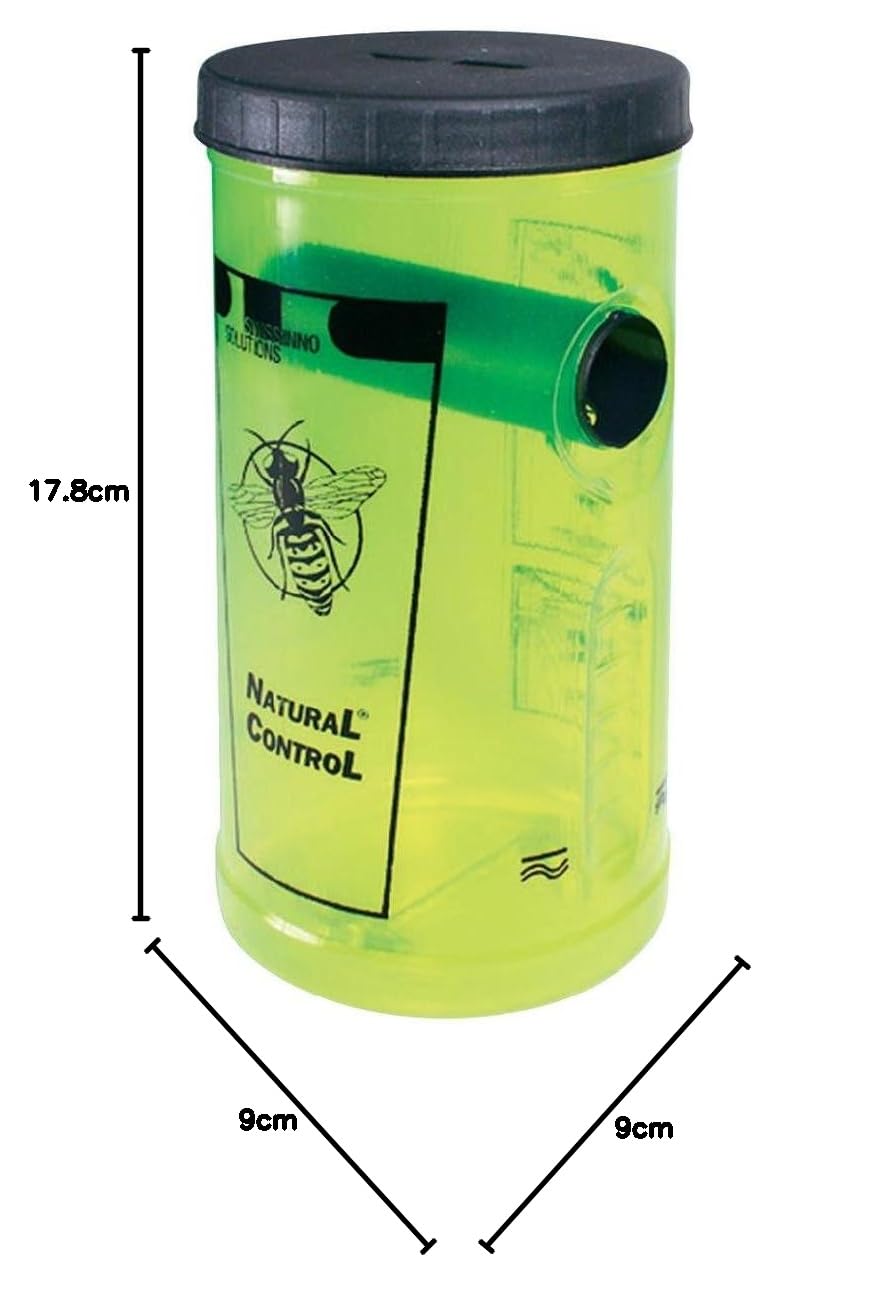 SWISSINNO Piège à Guêpes - Solution Efficace Contre Les Guêpes et Frelons - Réutilisable avec Appât Alimentaire - Utilisation Extérieure - Protection Terrasse Jardin Pique-Nique (Lot de 4)