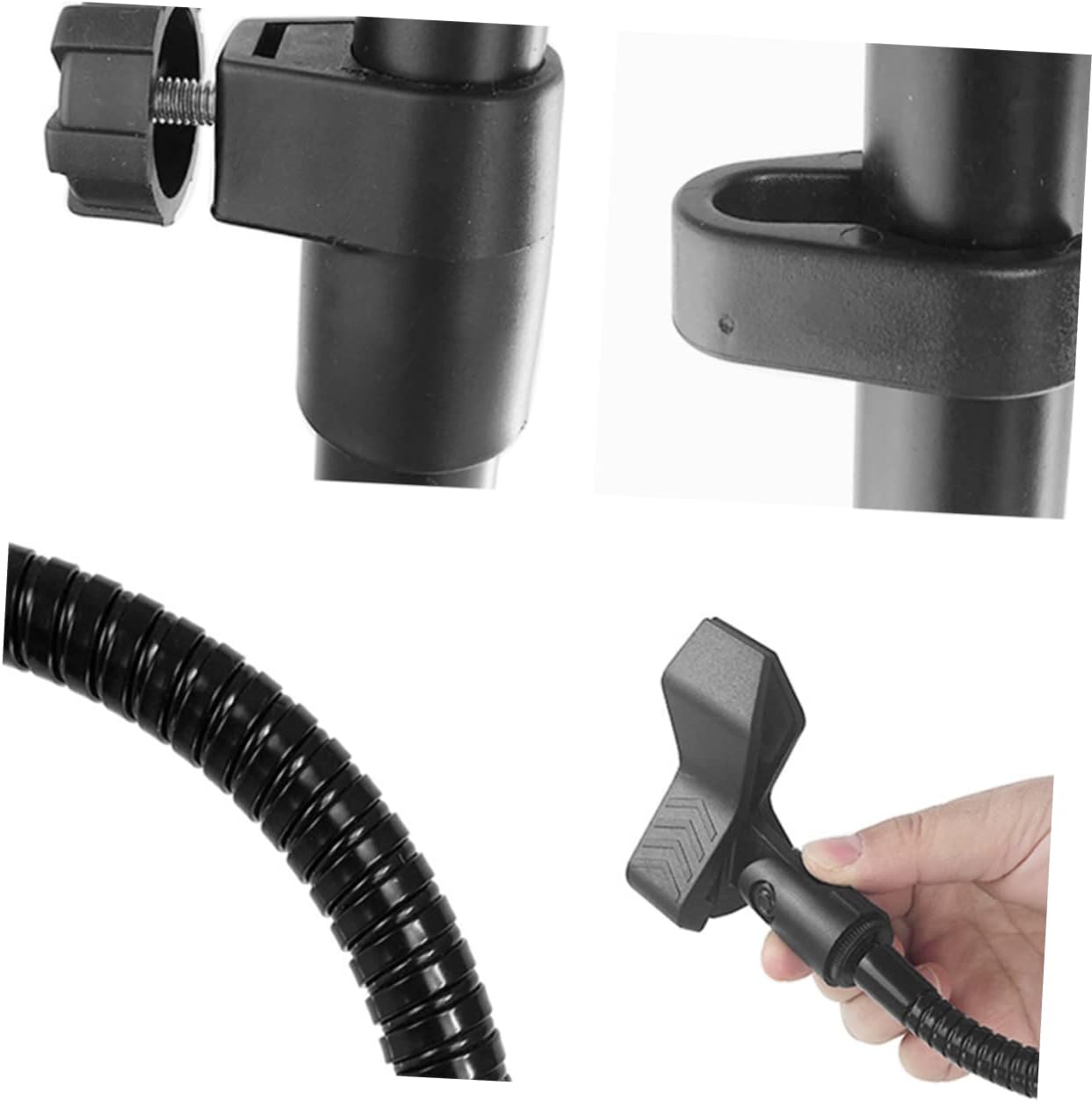 TOYANDONA Floor Type Microphone Stand Tripod Base Adjustable Mic Mount for Stage Live Streaming Karaoke and Recording Construction Stable and Resistant