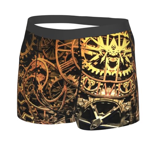 Men's Underwear Cool Steampunk Gears Casual Stretch Boxer Briefs2