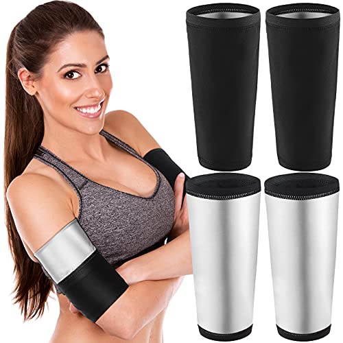 Sosation 4 Pieces Sauna Sweat Arm Trimmer for Women Arm Slimmer Shaper Sports Arms Sweat Wrap Bands Exercise Sauna Sweat Arm Shaper Bands Arm Trainer (S/M)
