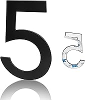 Vista 11 de Número de buzón de 3 pulgadas, números de casa modernos de acero inoxidable negro mate, números de puerta autoadhesivos para apartamentos y oficina 0