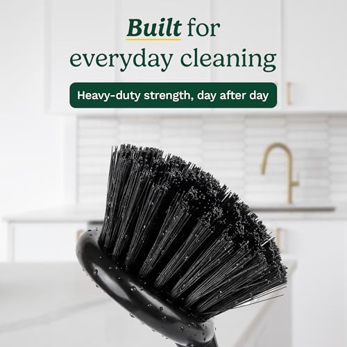 Image of Cuisinart Dish Brush with Handle 2 Pack - Kitchen Scrub Brush for Dishes, Pots & Pans, Non-Scratch Dish Scrubber, Firm Bristles for Sink & Cookware, Comfortable Grip for Everyday Cleaning
