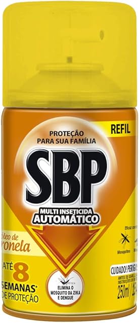 SBP Multi Inseticida Automático Óleo de Citronela Refil 250ml - Duração até 8 semanas