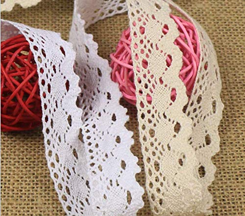 Nastro Pizzo Vintage 10 Metri | Larghezza 2,5 Cm | Cotone Per Cucito, Scrapbooking E Decorazioni