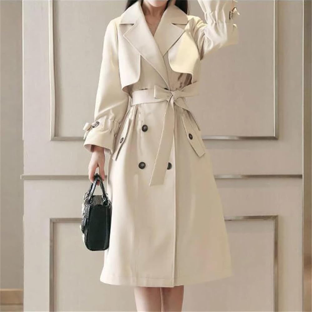 Amazon.com: Women's Trench Coat Long Sleeve Lapel Double
