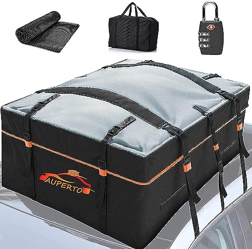 Rooftop Cargo Carrier, 20 Cubic Feet (538L) Soft-Shell Rooftop Cargo Bag, Car Topper Luggage Carrier Waterproof for All Vehicles with/Without Rack,Includes 4 Door Hooks,Lock,Carry Bag,Anti-Slip Mat