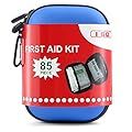 I GO 85 Pieces Hard Shell Mini Compact First Aid Kit, Small Personal Emergency Survival Kit for Travel Hiking Camping Backpacking Hunting Marine Car, Blue