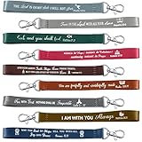 45 Pieces Christian Keychains Bulk Inspirational Bible Verse Key Chains Polyester Scripture Keyrings...