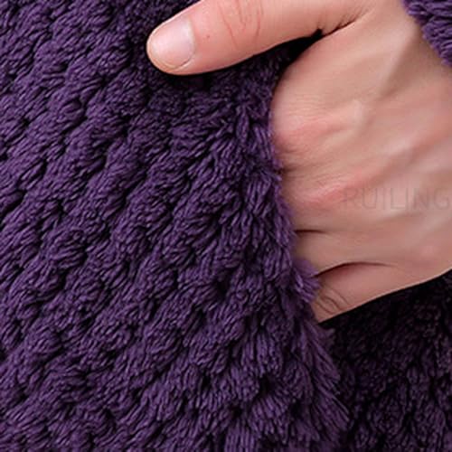 GIBZ Men Thick Fleece Robe Solid Plush Bathrobe with Pockets Shawl Collar4