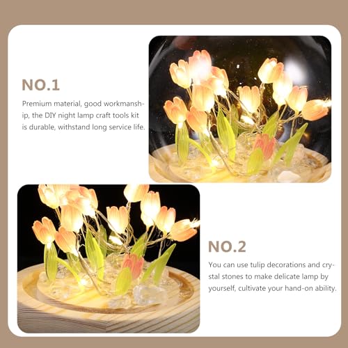 Lámpara de mesa de noche tulipán artesanal Tofficu miniatura 5
