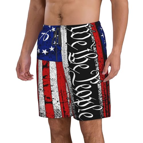 Patriotic Stars American Flag Mens Swim Trunks Quick Dry Swim Shorts with Pockets Summer Beach Shorts2