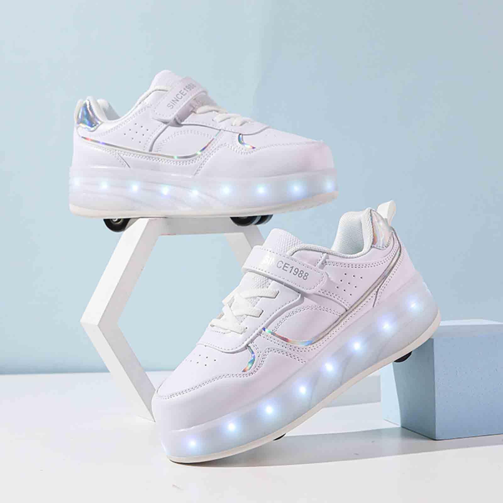 Tinecaco 16 Modes Kids Roller Skate Shoes with 4 Detachable Wheels, Sneakers for Boys Girls Birthday Thanksgiving Christmas Day