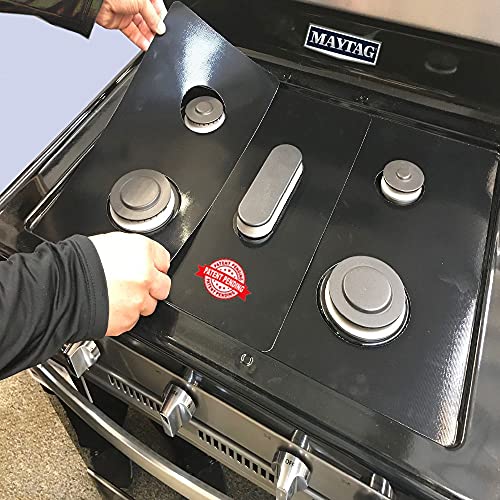 Premium Plus Stove Protectors for Maytag Gas Range Model MGR6600FZ0, Custom Cut, Easy to Clean Stove Liner, Made in the USA.