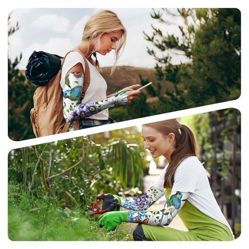 Image of YPHCDO Gardening Sleeves for Women Farm Sun Protection Thorn Proof Cooling Arm Sleeves to Cover Arms for Garden Sports