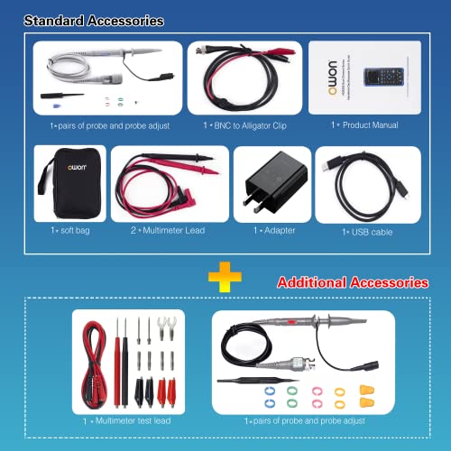 Hds2102 Owon Oscilloscope 2Ch Digital Handheld Oscilloscope Multiumeter 3.5" Lcd 100Mhz Bandwidth 20000 Counts Multiumeter Osc+Dmm+For Automobile Maintenance,Power Detection #TOP4