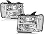 APSVE Replacement for 07-13 GMC Sierra 1500, 07-14 Sierra 2500HD 3500HD Chrom Headlights Driver Passenger Head Lamps Pair