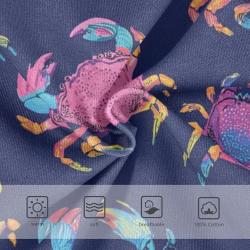 Wusikd Colorful Crabs Boys' Underwear Cotton Navy Blue Boys Briefs Soft Toddler Underwear 2T3