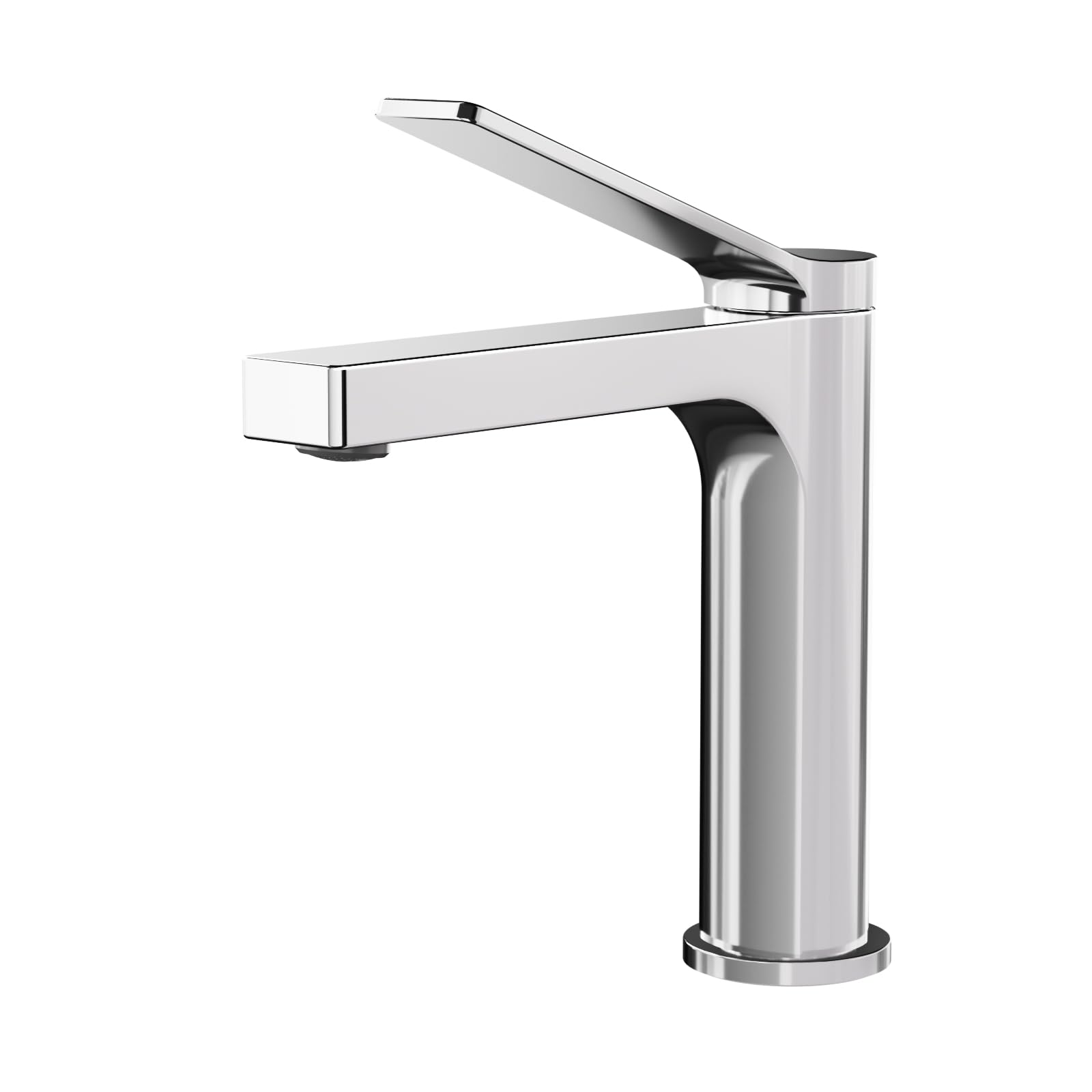 EMKE Grifo de Baño Cromado con Aireador, 195x173x46 mm | Mezclador de Lavabo en Latón Macizo, Cartucho Cerámico, Instalación Fácil