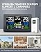 Weather Station Wireless Indoor Outdoor, Digital Thermometer with Remote Sensor, Large Display Home Weather Stations with Weather Forecast, Atomic Clock, Barometric Pressure, Moon Phase