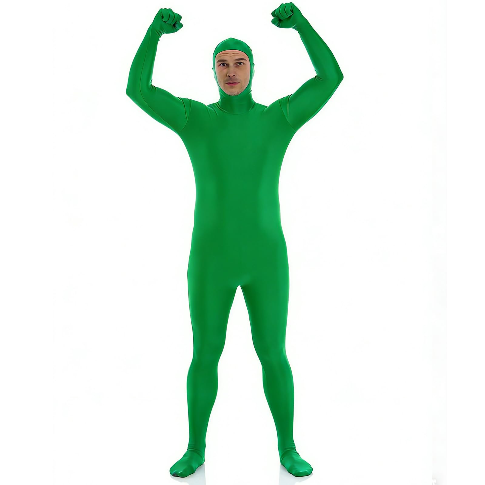 Combinaison Intégrale pour Femmes et Hommes, Combinaison Unisexe Greenscreen, Déguisement Seconde Peau Halloween Carnaval Cosplay, visage découvert