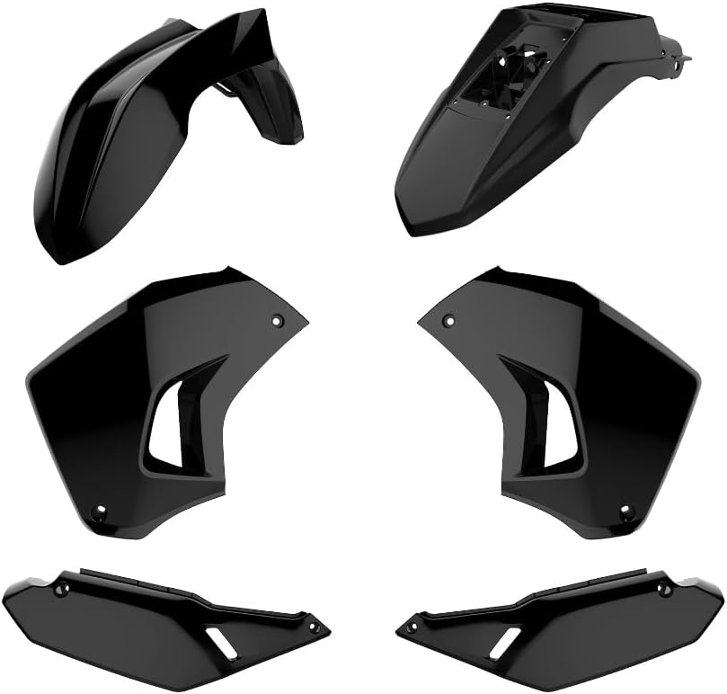 Polisport Motocross (MX) Replica Plastic Enduro Kit for Kawasaki KLR 650 (2008-2018) Dirt Bike – OEM Quality, Durable, Flexible & Perfect Fit – Black