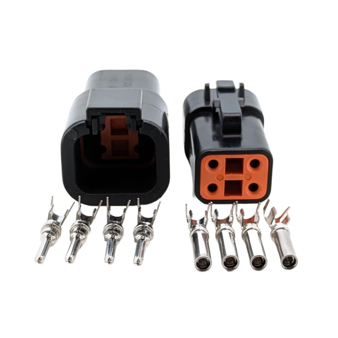 Black Male & Female Connector Set for Deutsch DTP Series DTP04-2P DTP06-2S DTP04-4P DTP06-4S (4 Pin Set) - Image 2