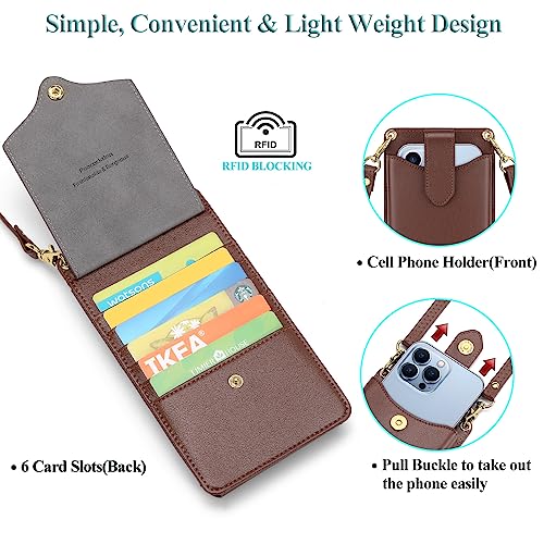 Image of Peacocktion Small Crossbody Cell Phone Purse for Women, Lightweight Mini Small Crossbody Bags for Women with Card Slots