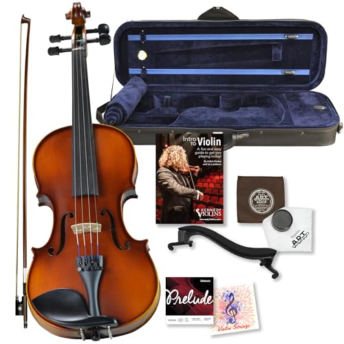Ricard Bunnel G2 Violin Outfit Clearance 3/4 Size - Carrying Case and Accessories Included - Solid Maple Wood and Ebony Fittings By Kennedy Violins