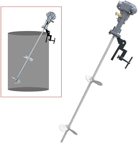 Miniatura 6 de Mezclador neumático de polvo de masilla de 50 galones, máquina mezcladora de hormigón de acero inoxidable, abrazadera de tambor de aceite, mezclador