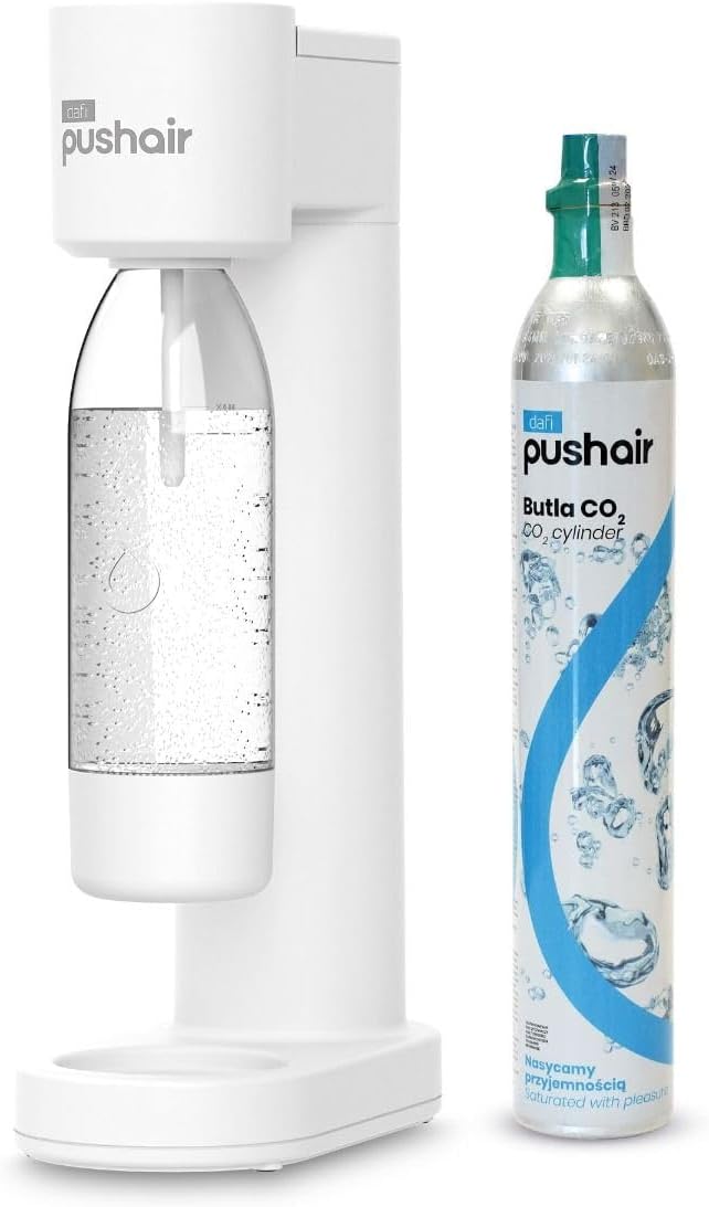 DAFI Saturator do wody PushAir Syfon Biały + nabój CO2 + butelka 0,7 l