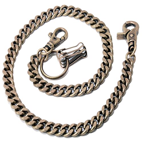Double K Simple Strong Pocket Keychain with Both Ends Lobster Clasps and Extra Ring Keychain Wallet Chain (20inch) (CS150 BRONZE)2