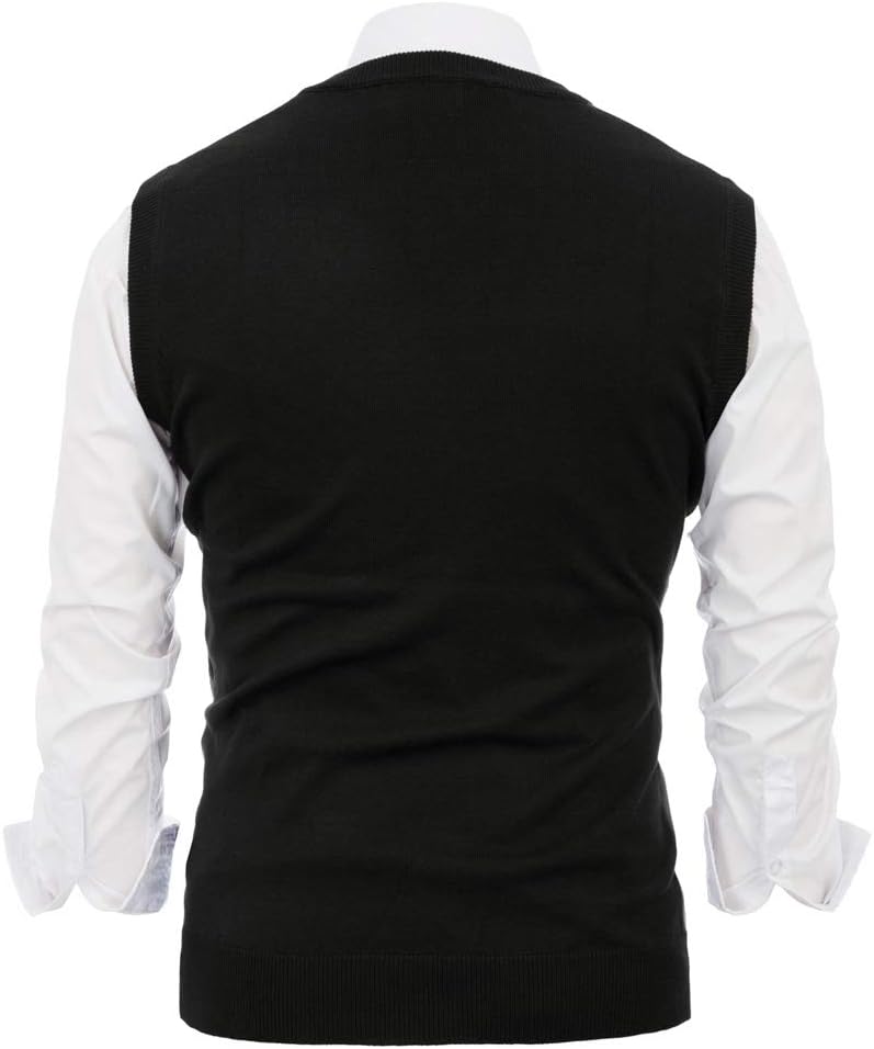 Paul Jones Men's Argyle Sweater Vest Knitted Casual V-Neck Pullover Vest - Image 2