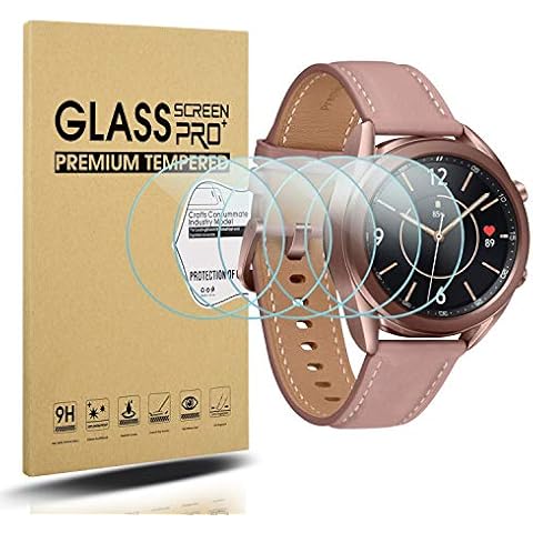 Diruite 5 Pack for Samsung Galaxy Watch 3 41mm Screen Protector,HD Glass Tempered Glass for Samsung Galaxy Watch 3 41mm Smart Watch[Anti-Scratch] [Anti-Oil] [Bubble-Free] Cover
