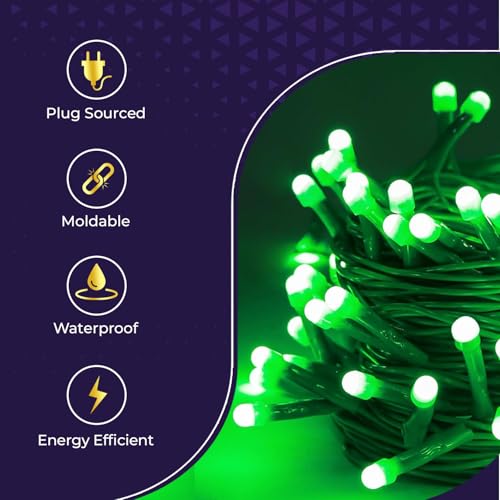 Image of Lexton 40 LED Power Pixel Serial String /Fairy Light | Plug Sourced | Suitable for Home & Outdoor Decoration, Diwali, Christmas, Ramadan, Wedding, Party, Festival (Pack of 20, Green)