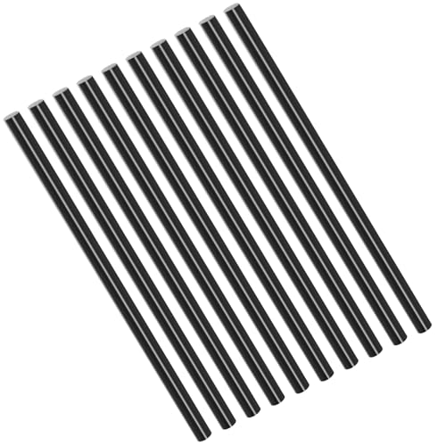 Image of 10 PCS Black Plastic Rods 1 /2 Inch Round Acetal Copolymer Rods 1 /2 Inch Diameter and 12 Inch Length Round Plastic Rods 1 /2 in Black Acetal Copolymer Rods Perfect for Non-Marring Fixtures