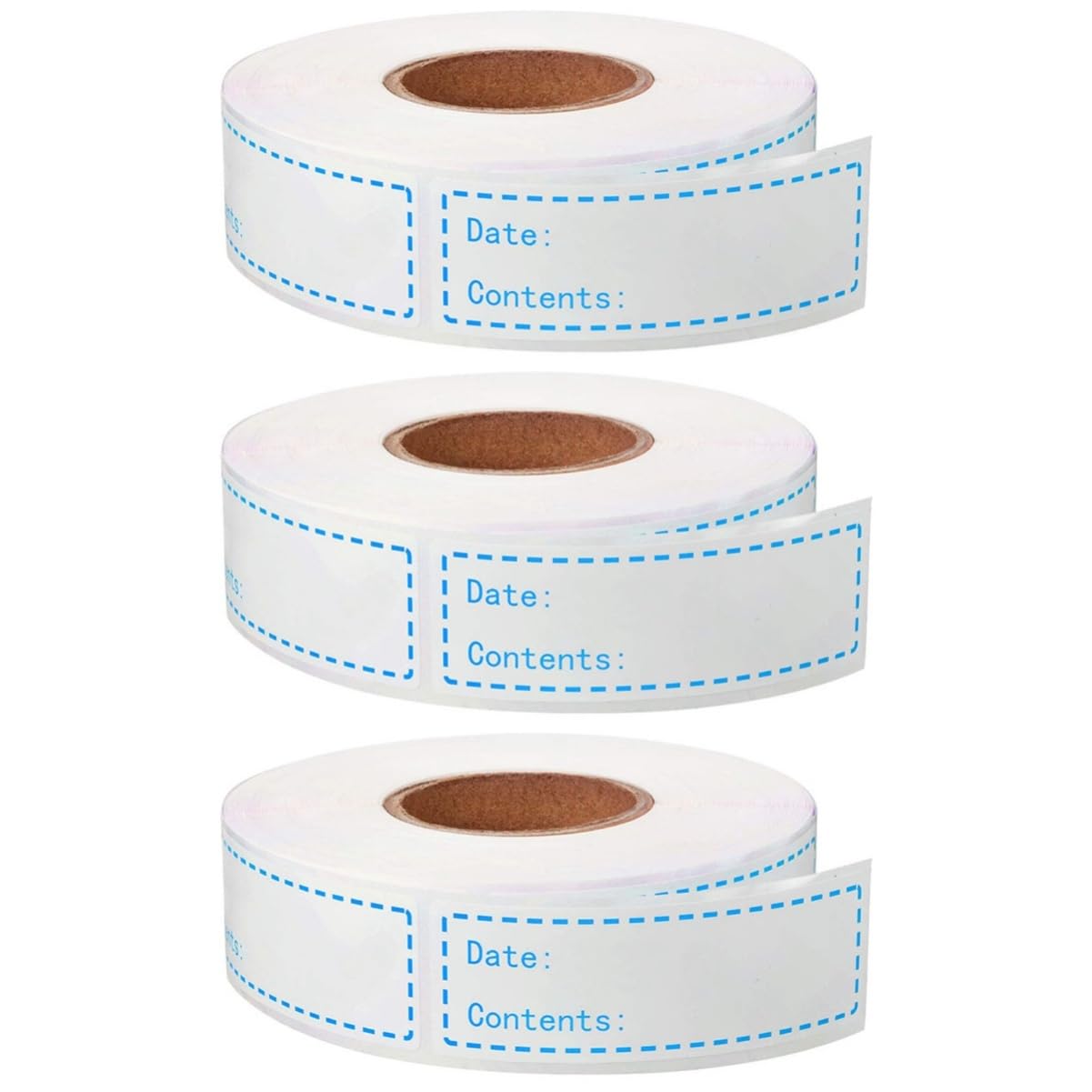 EXCEART 3rollos Etiquetas De Fecha Para Alimentos Cocina Para Identificación y De Comidas Para Refrigerador y Congelador Azul
