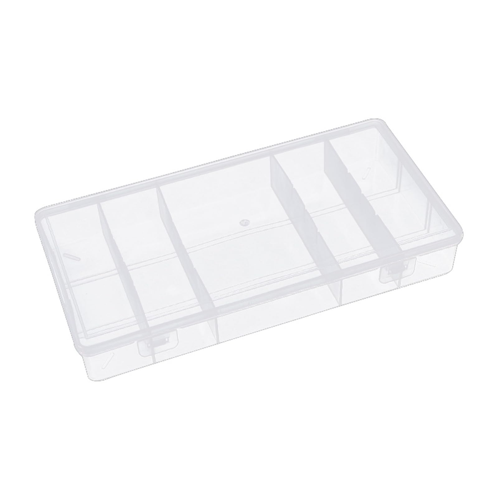 BIUFY 5 Compartment Transparent Eyelash Extension Storage Box With Lid Acrylic Lash Container For Makeup Tools Organized Clear