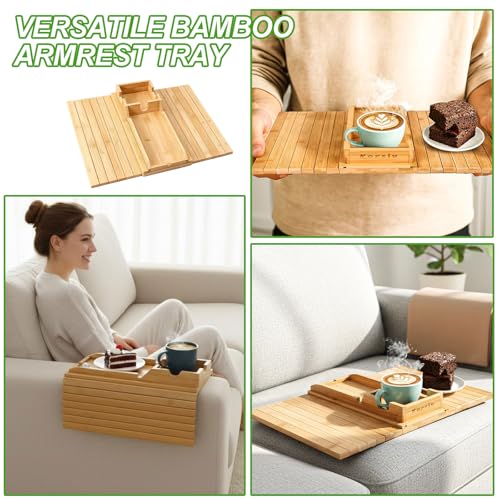 Mesa de reposabrazos de sofá de bambú un regalo práctico y original 7