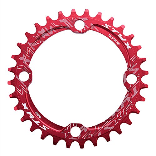 Eboxer Bicycle Chainring Guard,BCD 104 Mountain Bike Steel Single Crank Chain Ring Repair Parts,Easy to Install and Fits for Long Time Use.(32T-Red)
