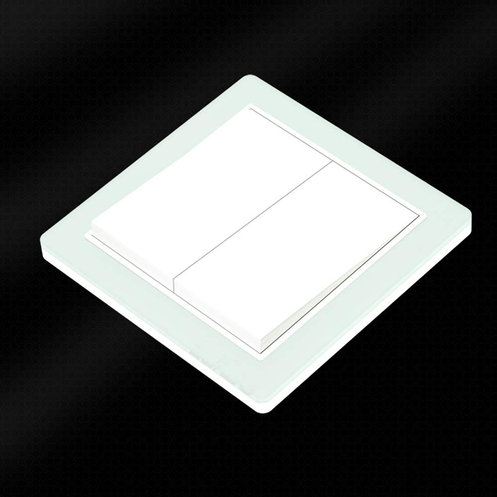 Lichtschalter, Lampenschalter, ❀ intelligente Lichtschalter, Glas-verdeckter Wippschalter, Wandlichtschalter mit einfacher oder doppelter Steuerung (Farbe: leeres Panel) (Farbe: leeres Panel) ( Color