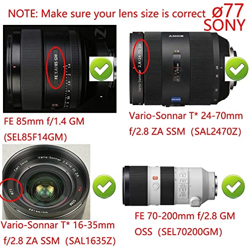 Image of MOSTOS - 77mm UV Filter for Sony FE 24-105mm F4 G OSS(SEL24105G /2),FE 70-200mm F2.8(Not for F4) GM OSS II,FE 70-200mm f /2.8 GM OSS and Other Lenses with 77mm Filter Thread
