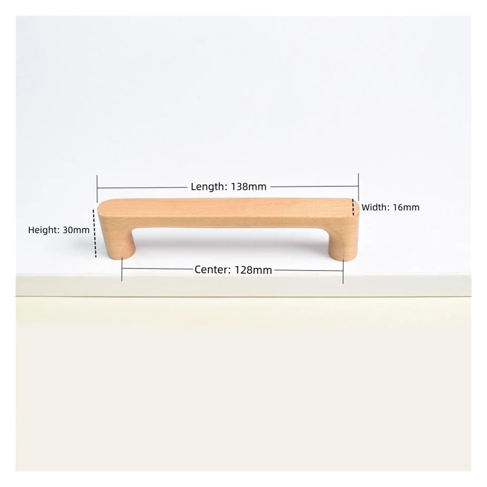Tiradores para muebles de cocina 20 tiradores de madera for armarios, puertas cocina maciza, tocador(Beech-C128mm)