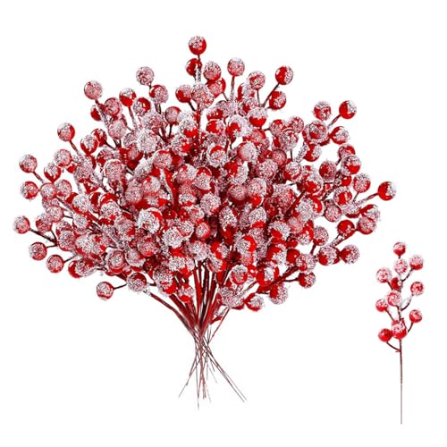 Weihnachtsdeko in Rot 13 23GUANYI 16 Stück Rote Beeren Deko Weihnachten, Beerenzweig...