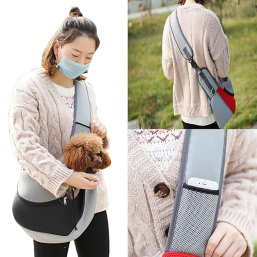 Bolsa bandolera para mascotas pequeñas y cachorros con correa acolchada Outanaya 6