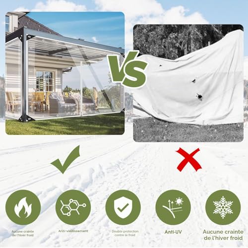 Bâche transparente avec œillets extérieure PVC 420g/m² bâche tonnelle - 7