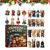 Penlimly Adventskalender Countdown,2D Flacher Acryl Niedlicher Anhänger - Katzenornament Countdown Kalender | Für Männer Frauen Jugendliche Teens Ehefrau Ehemann Familie Freunde