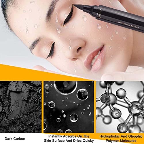 Black Eyeliner Stamp Wingliner Double Ended Liquid Eyeliner Waterproof Long Lasting,Smudge-proof, No Dipping Eyeliner Pencil Make Up Eye Liner - Image 7