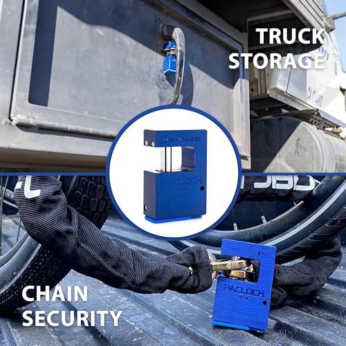 Image of PACLOCK's 17-850-Series Block-Lock, High Security Rotating Disc, Manufacturer-Controlled Key Assigning, Exclusive Key Number, Keyed Alike U-Pick!, Blue